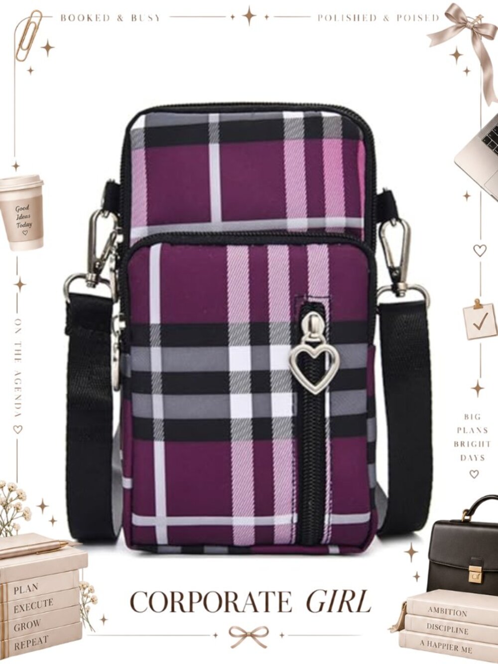 Nylon Crossbody Wallet Phone Bag Small Shoulder Arm Bag Women